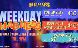 Weekday Madness A2 Poster – Hero’s Bar
